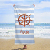 Ruder Anker Segeln Stil Streifen Brauch Strand Handtuch